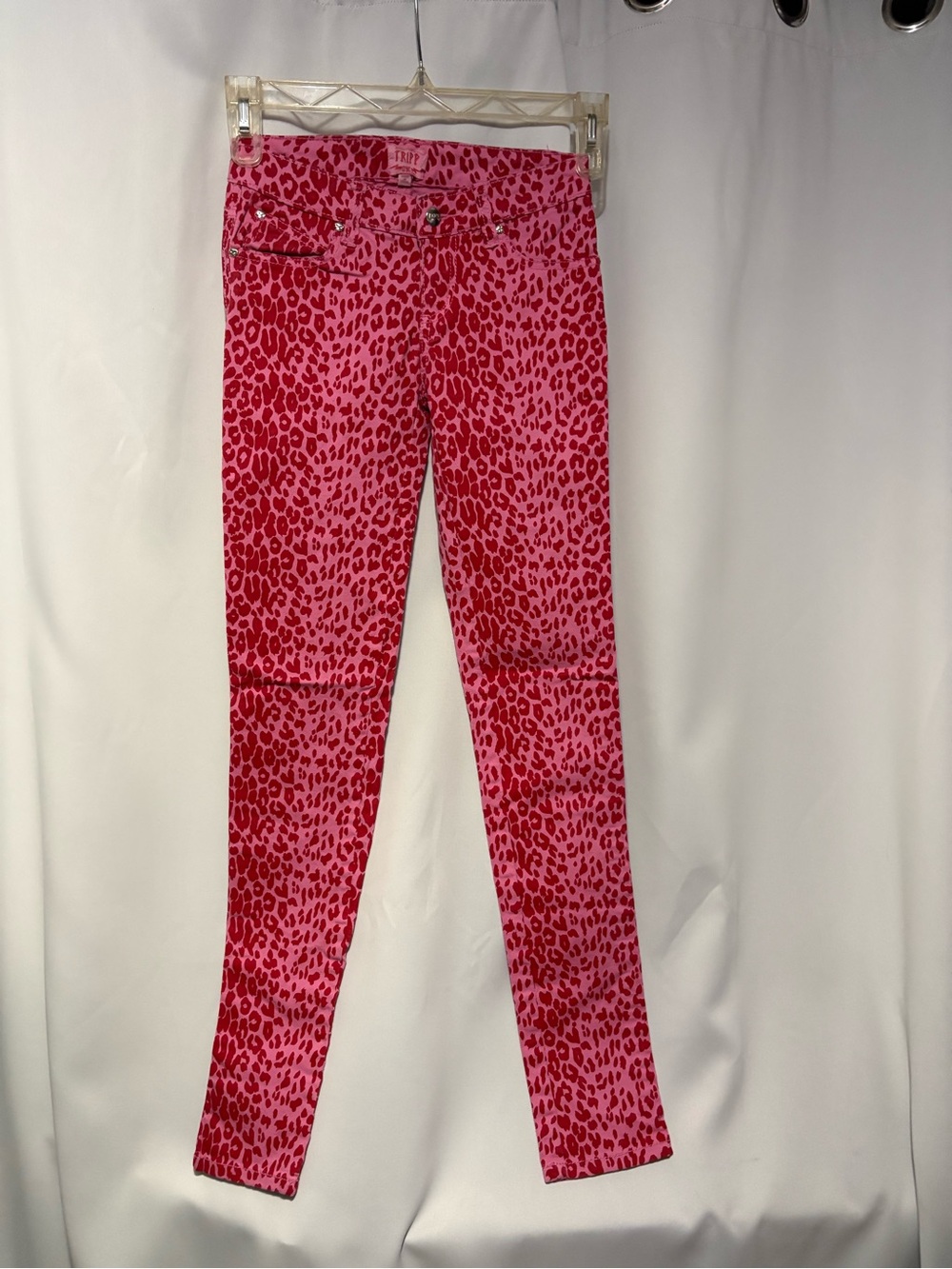 Tripp NYC Pink Red Leopard Skinny Jeans